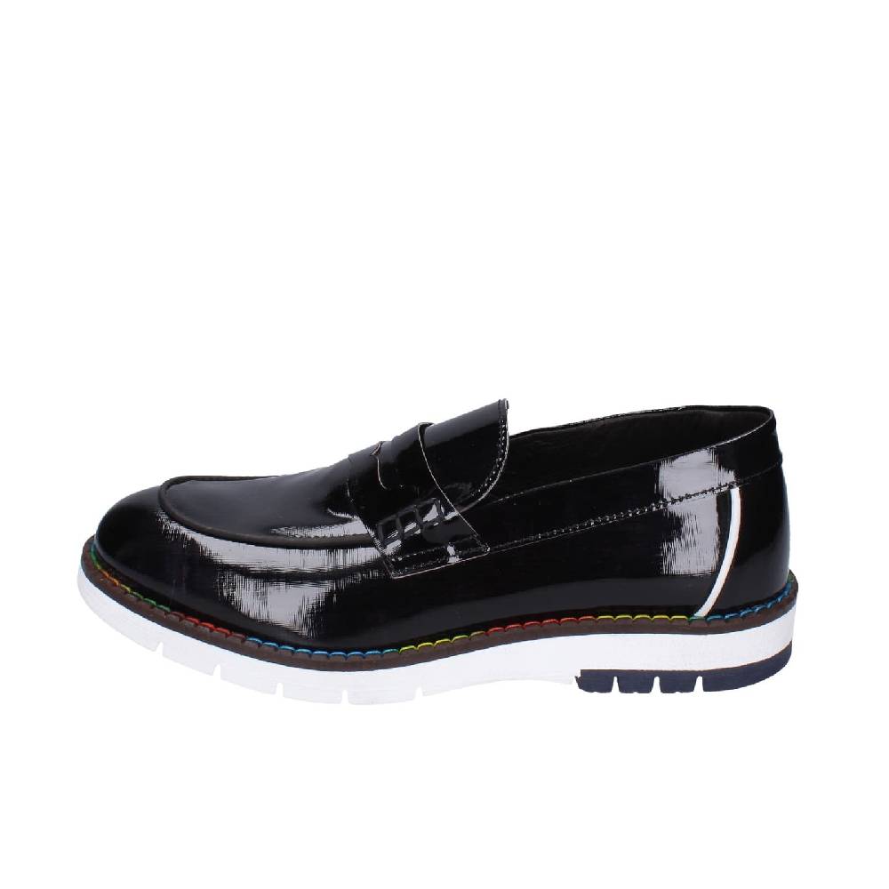 scarpe uomo EVEET mocassini nero vernice EZ230 Vendita Economica