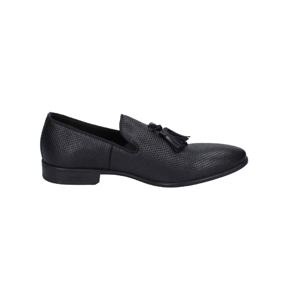 scarpe uomo EVEET mocassini nero pelle EZ224 Saldi Di Fabbrica