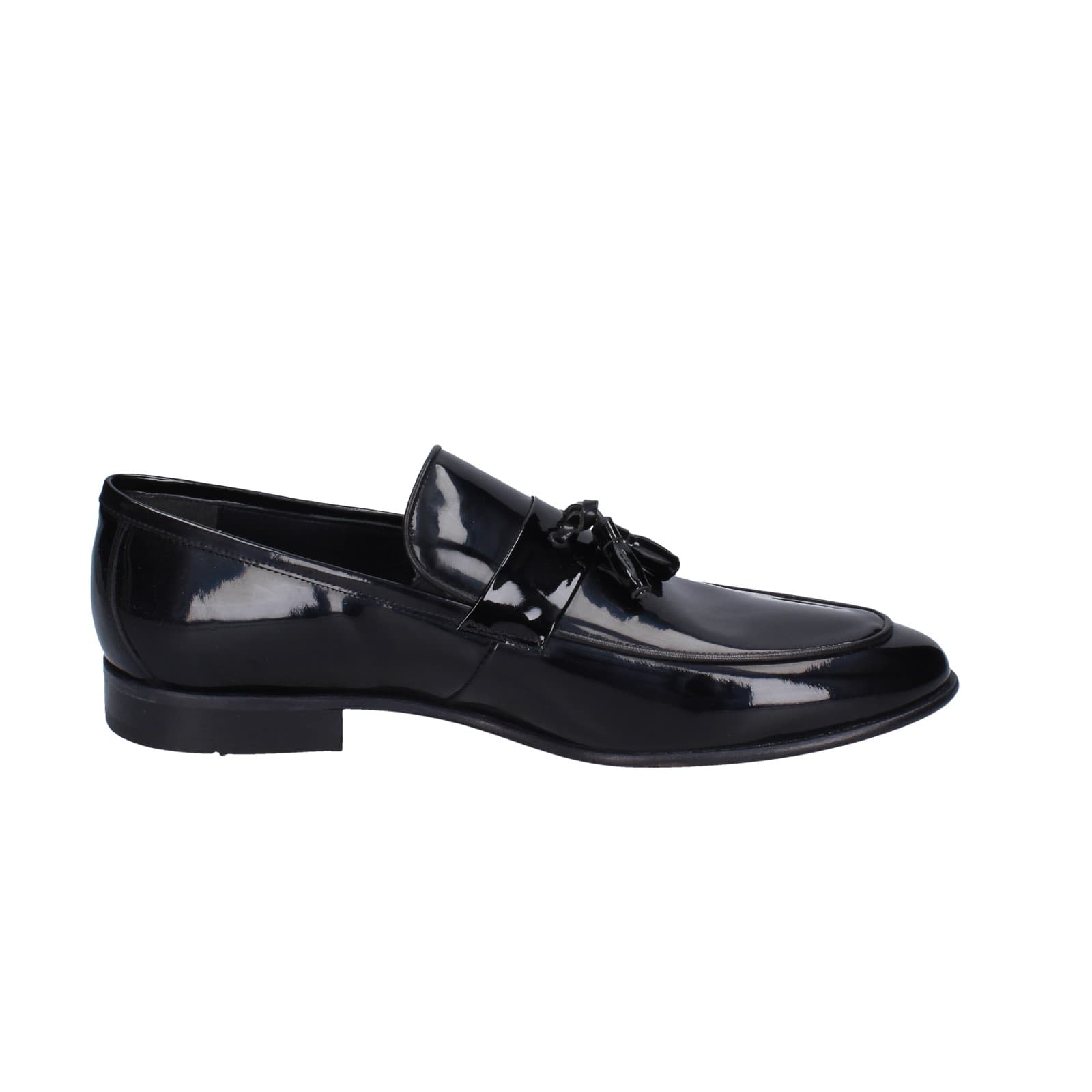 scarpe uomo EVEET mocassini nero vernice EZ91 In Saldo