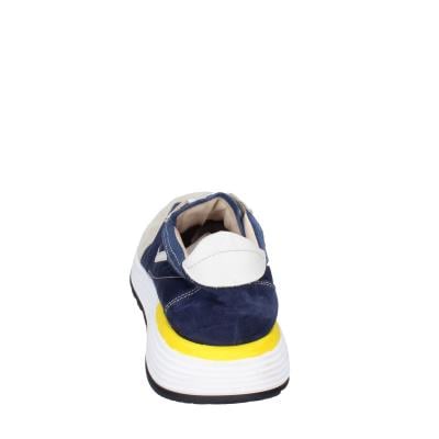 scarpe uomo MOMA classiche blu camoscio beige tela 4AS414-CRNC BC85 Italy