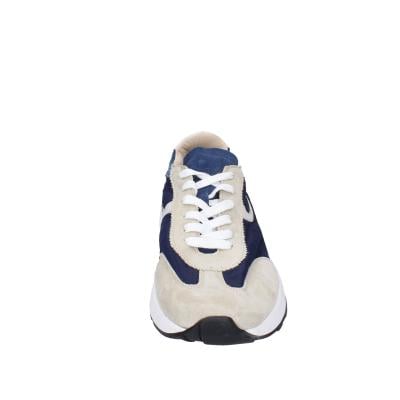 scarpe uomo MOMA classiche blu camoscio beige tela 4AS414-CRNC BC85 Italy