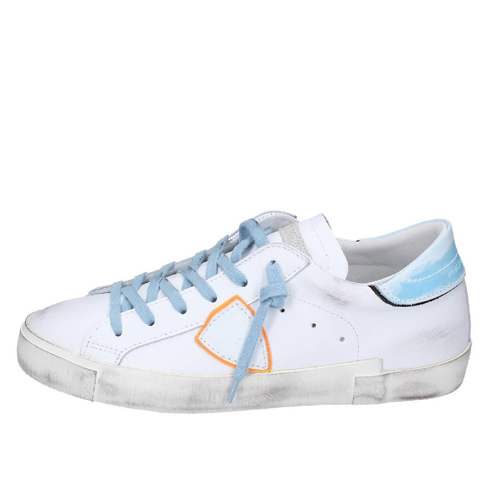 scarpe uomo PHILIPPE MODEL sneakers bianco pelle blu VINTAGE EX357 Convenienza