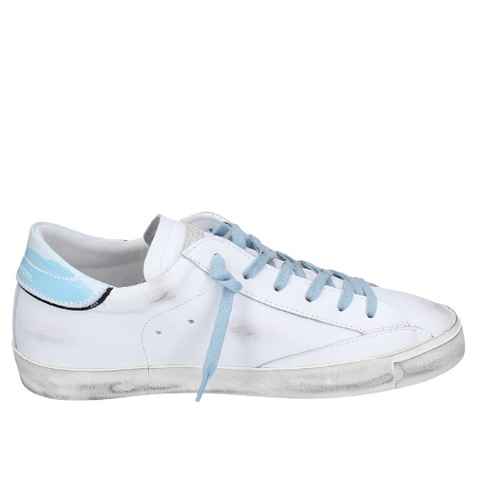 scarpe uomo PHILIPPE MODEL sneakers bianco pelle blu VINTAGE EX357 Convenienza