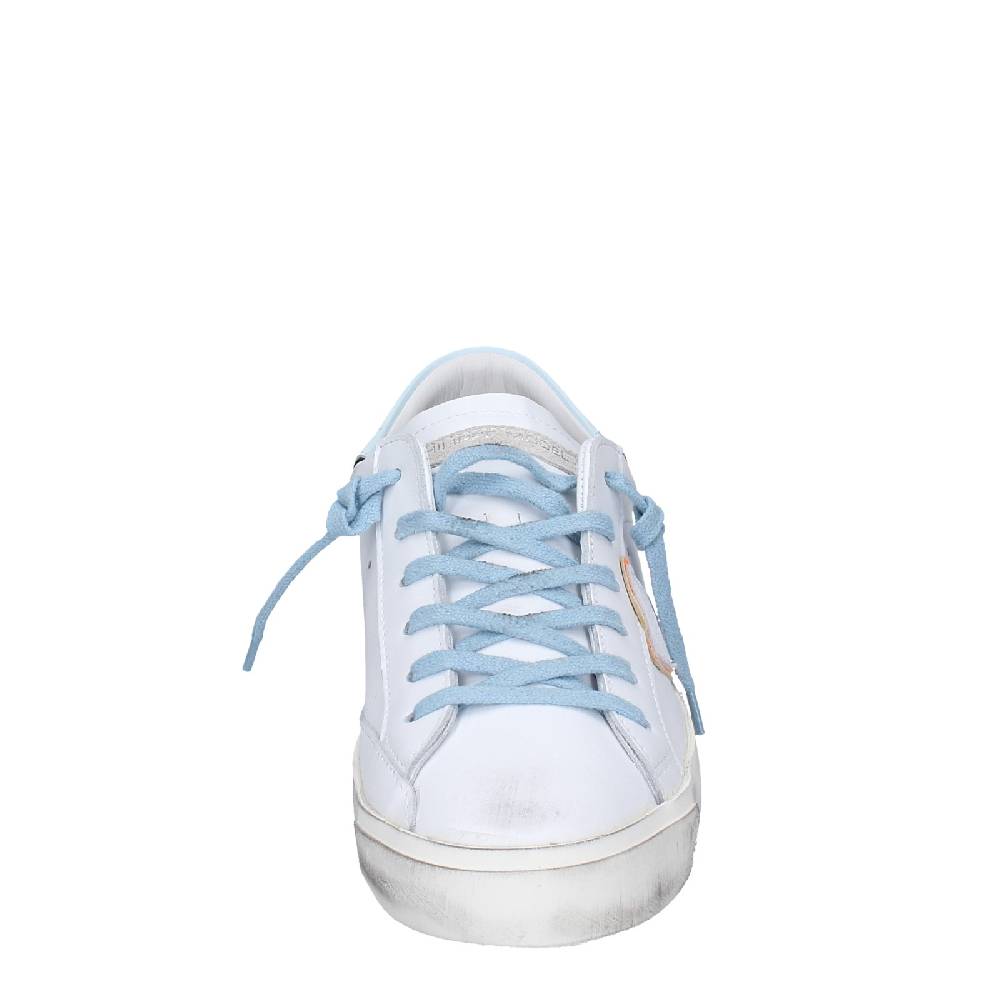 scarpe uomo PHILIPPE MODEL sneakers bianco pelle blu VINTAGE EX357 Convenienza