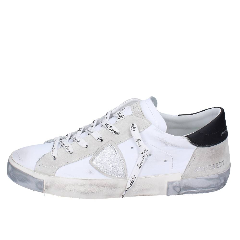 scarpe uomo PHILIPPE MODEL sneakers bianco pelle camoscio EX564 Novità
