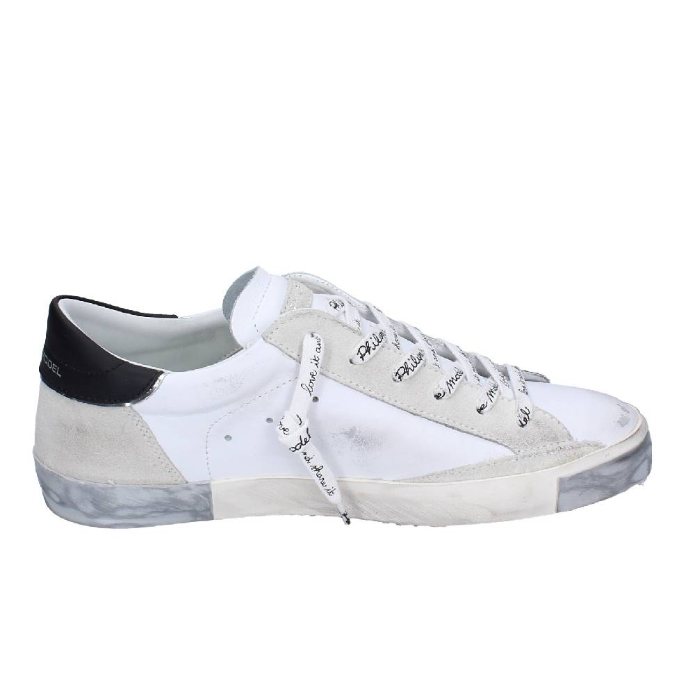 scarpe uomo PHILIPPE MODEL sneakers bianco pelle camoscio EX564 Novità