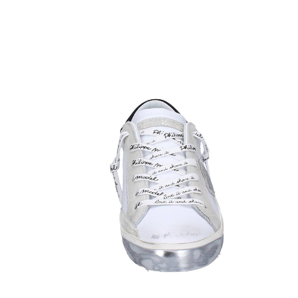 scarpe uomo PHILIPPE MODEL sneakers bianco pelle camoscio EX564 Novità