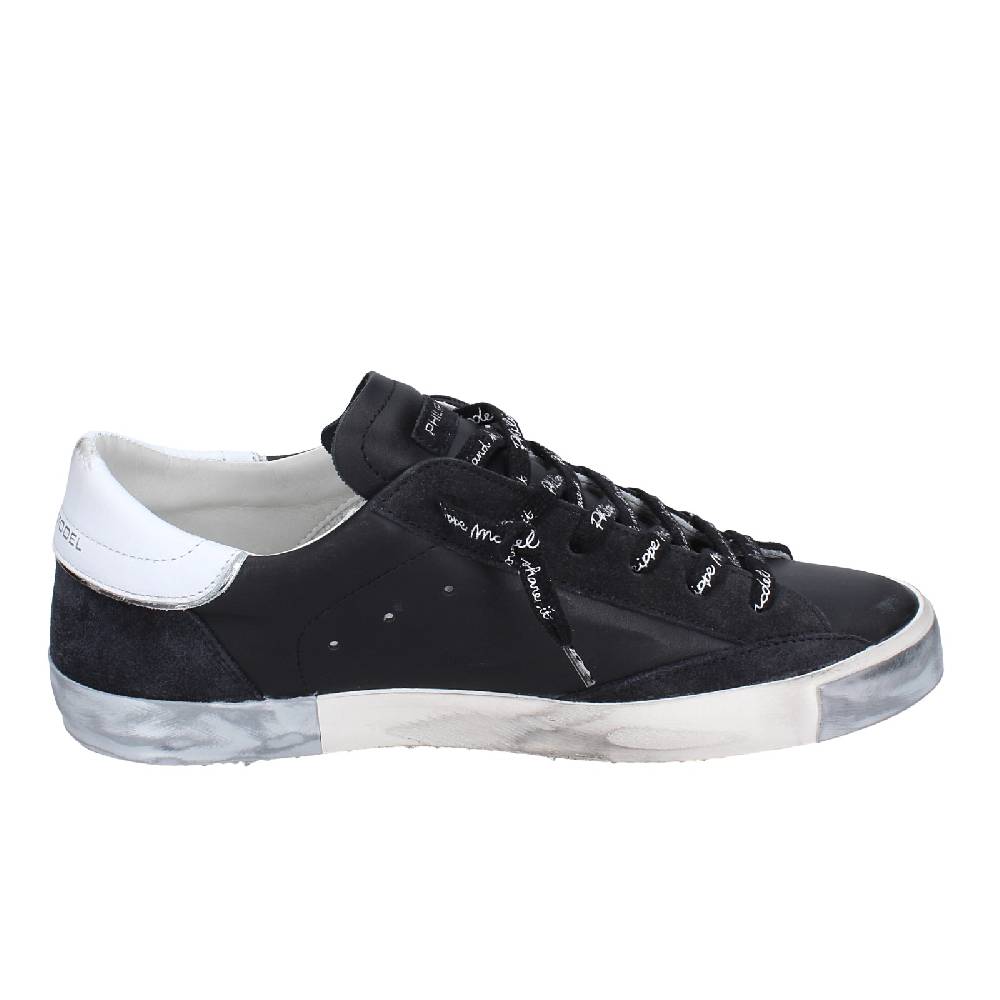 scarpe uomo PHILIPPE MODEL sneakers nero pelle camoscio EX563 Presa