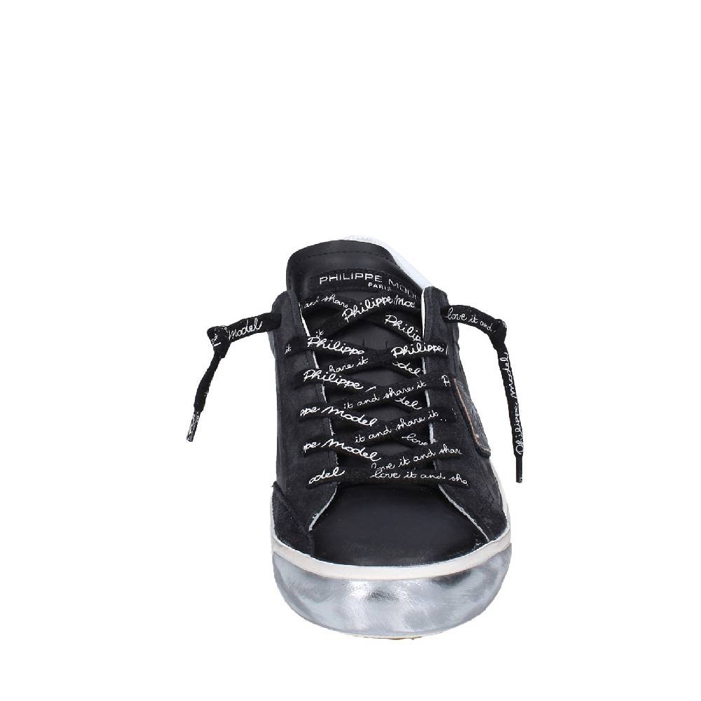 scarpe uomo PHILIPPE MODEL sneakers nero pelle camoscio EX563 Presa