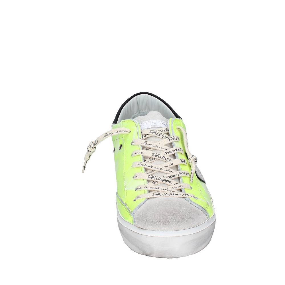 scarpe uomo PHILIPPE MODEL sneakers giallo pelle grigio camoscio VINTAGE EX359 Economico