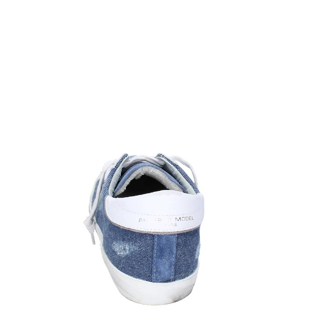 scarpe uomo PHILIPPE MODEL sneakers blu camoscio bianco tessuto VINTAGE EX351 Outlet