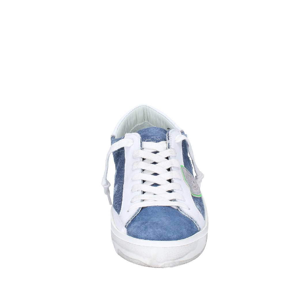 scarpe uomo PHILIPPE MODEL sneakers blu camoscio bianco tessuto VINTAGE EX351 Outlet