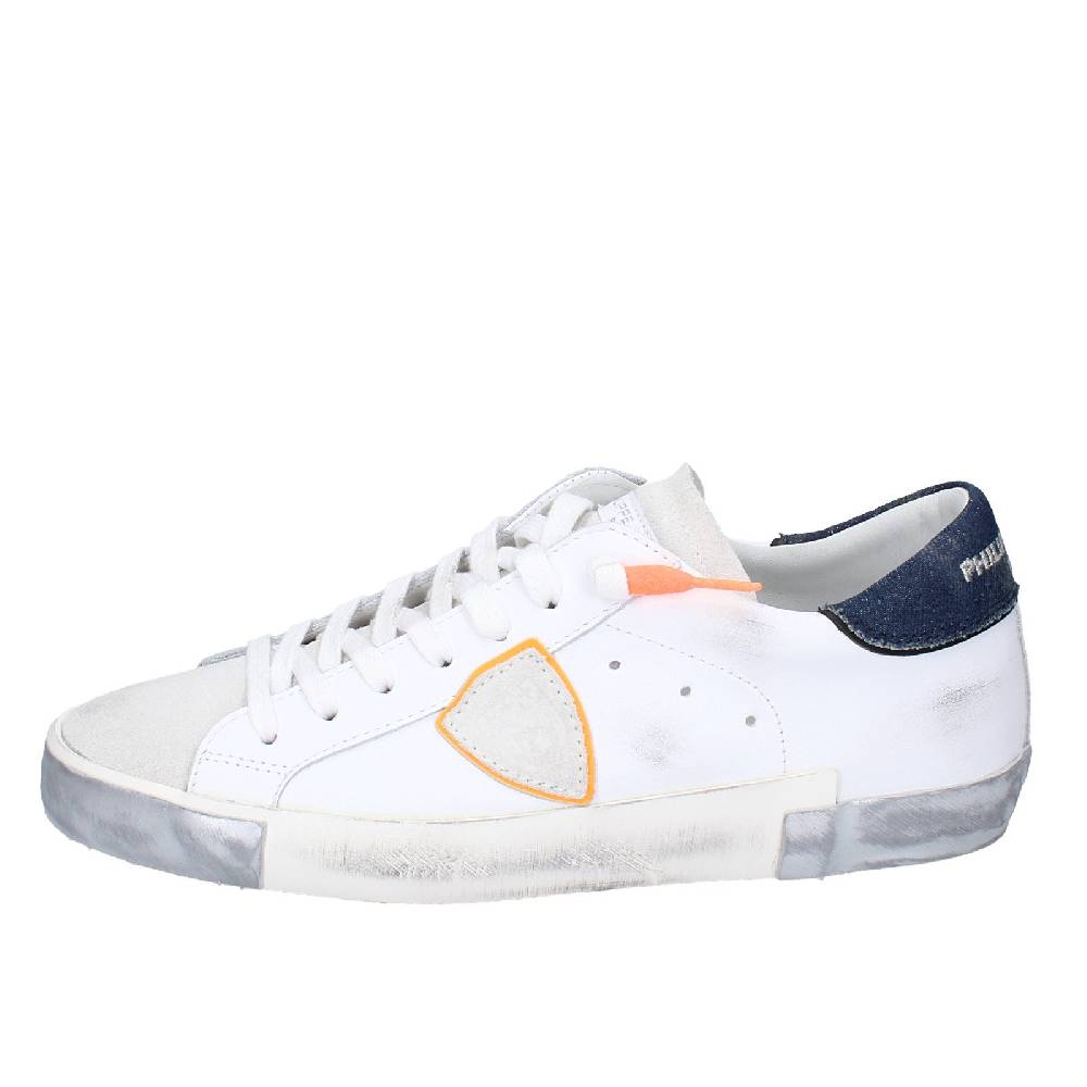scarpe uomo PHILIPPE MODEL sneakers bianco pelle camoscio VINTAGE EX344 In Vendita
