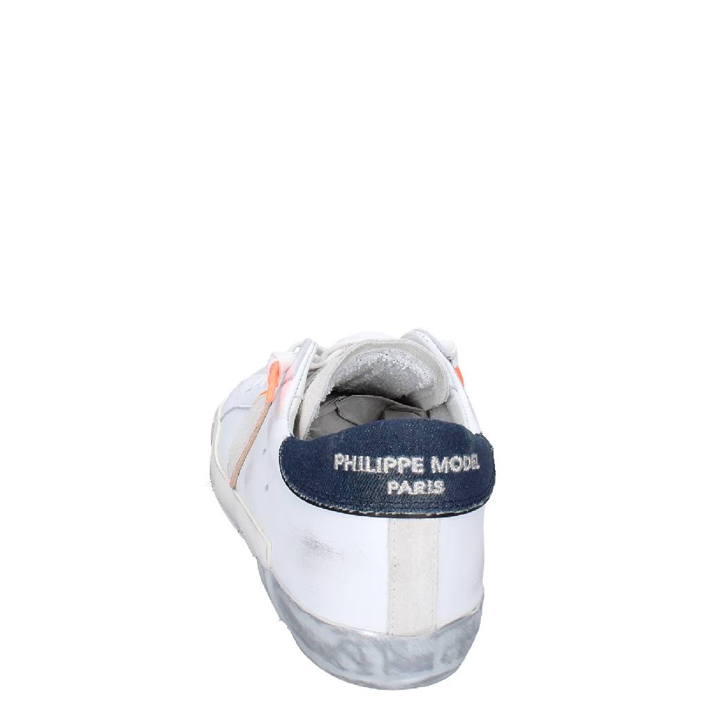 scarpe uomo PHILIPPE MODEL sneakers bianco pelle camoscio VINTAGE EX344 In Vendita
