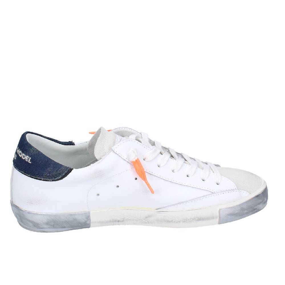 scarpe uomo PHILIPPE MODEL sneakers bianco pelle camoscio VINTAGE EX344 In Vendita