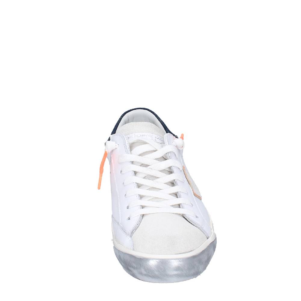 scarpe uomo PHILIPPE MODEL sneakers bianco pelle camoscio VINTAGE EX344 In Vendita