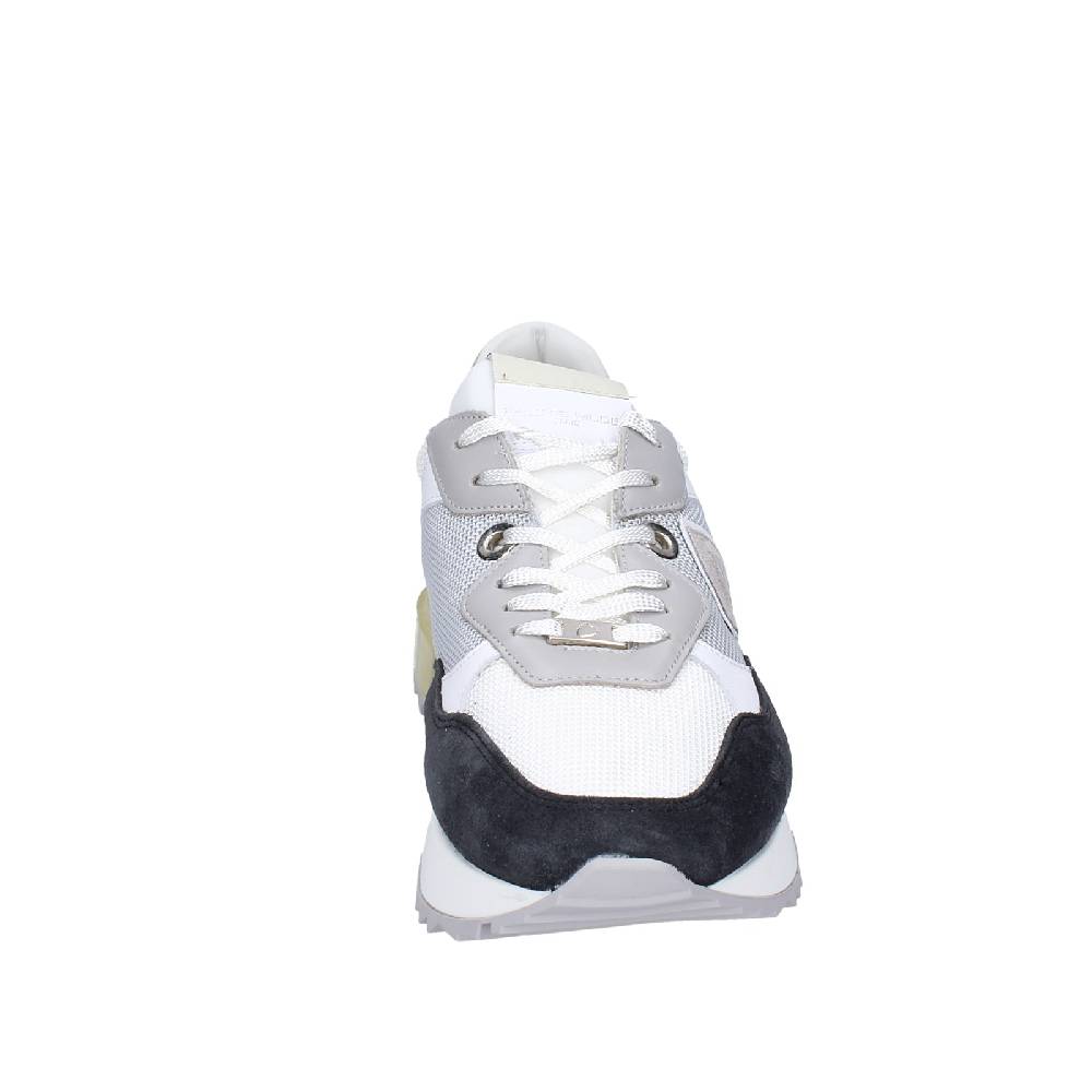 scarpe uomo PHILIPPE MODEL sneakers bianco tessuto grigio camoscio EX332 Saldi