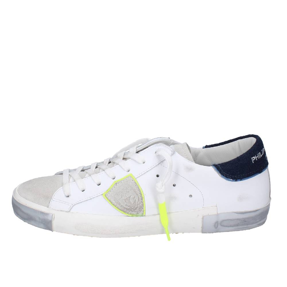 scarpe uomo PHILIPPE MODEL sneakers bianco pelle beige camoscio VINTAGE EX334 Vendita Calda