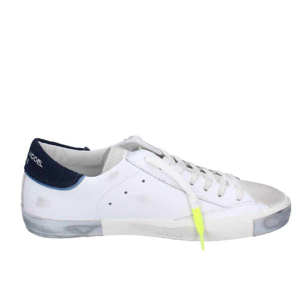 scarpe uomo PHILIPPE MODEL sneakers bianco pelle beige camoscio VINTAGE EX334 Vendita Calda