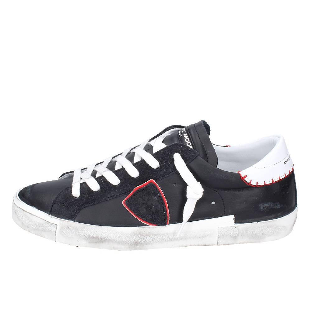 scarpe uomo PHILIPPE MODEL sneakers nero pelle VINTAGE EX338 Saldi Di Fabbrica