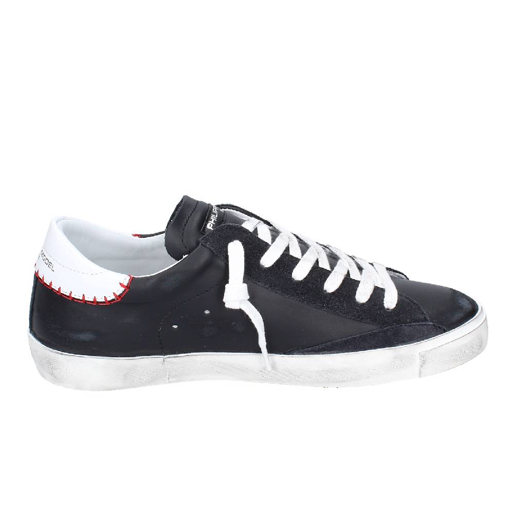 scarpe uomo PHILIPPE MODEL sneakers nero pelle VINTAGE EX338 Saldi Di Fabbrica