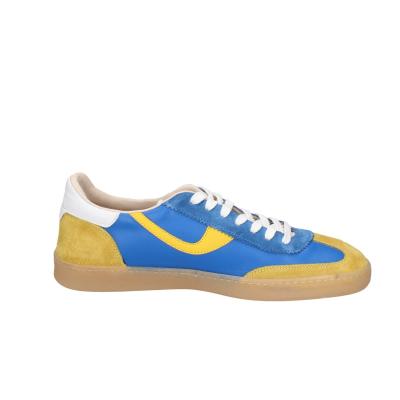 scarpe uomo MOMA sneakers blu camoscio giallo pelle 4AS420-CRVL BC745 In Saldo