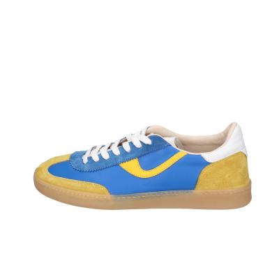 scarpe uomo MOMA sneakers blu camoscio giallo pelle 4AS420-CRVL BC745 In Saldo