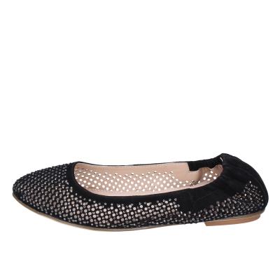 scarpe donna CAFè NOIR ballerine nero camoscio strass MEL501 BF398 2025