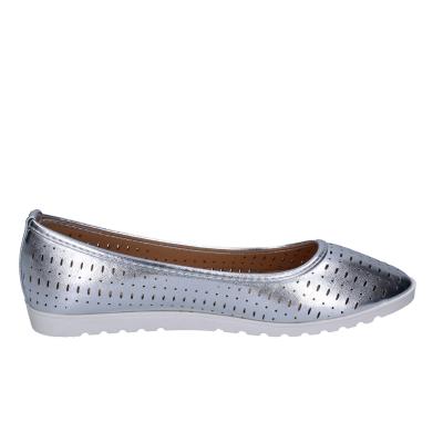 scarpe donna LANCETTI ballerine argento pelle sintetica BP564 Qualità