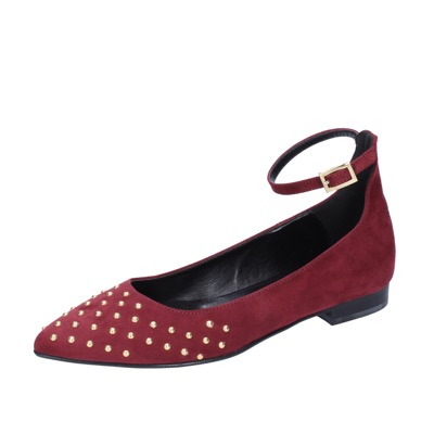 scarpe donna OLGA RUBINI ballerine bordeaux camoscio BS830 Vendita