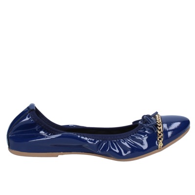 scarpe donna CROWN ballerine blu vernice BZ948 Spedizione Gratuita