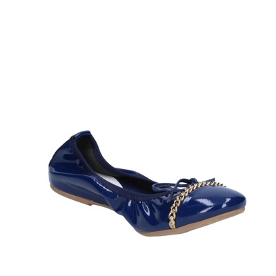 scarpe donna CROWN ballerine blu vernice BZ948 Spedizione Gratuita