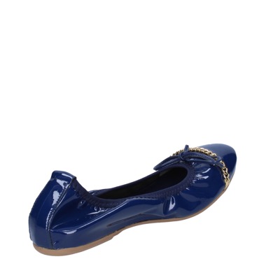 scarpe donna CROWN ballerine blu vernice BZ948 Spedizione Gratuita