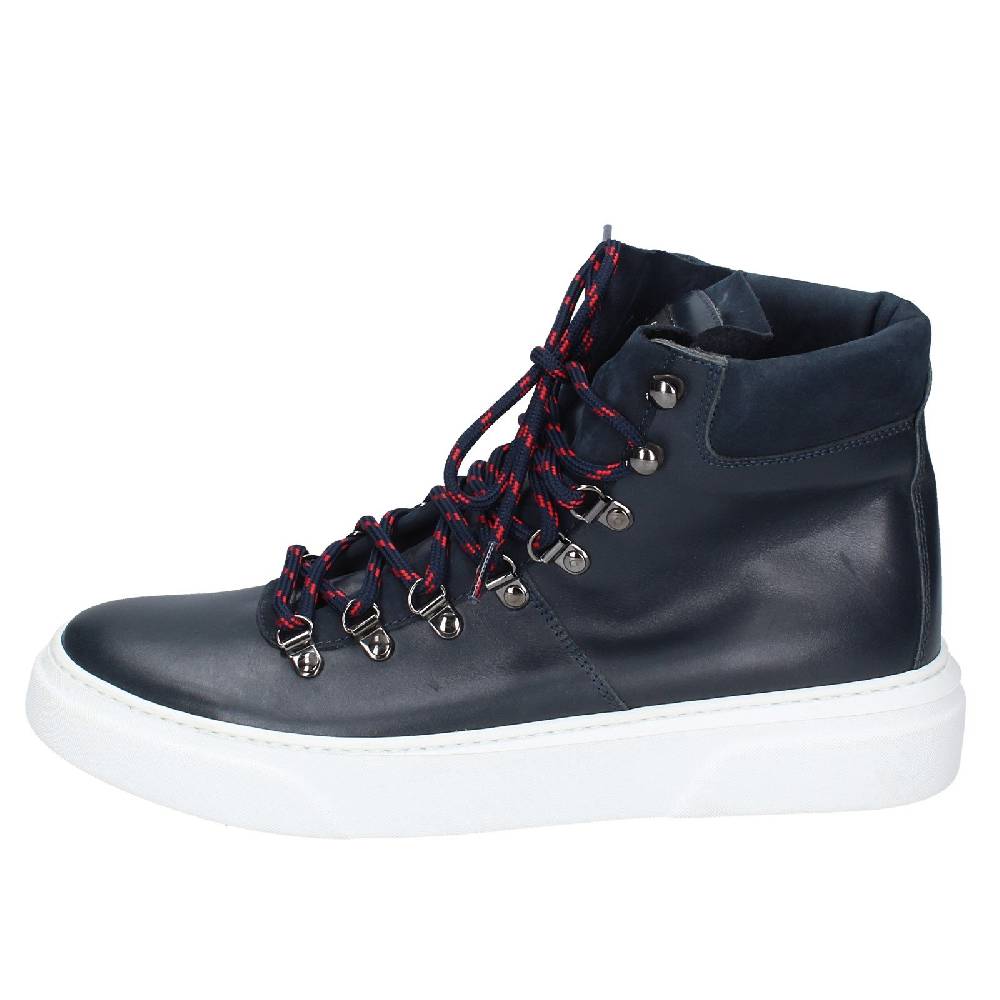 scarpe uomo STOKTON stivaletti blu pelle EY845 Consegna Veloce