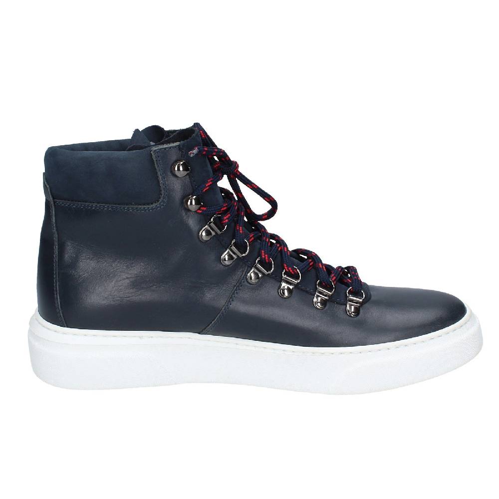 scarpe uomo STOKTON stivaletti blu pelle EY845 Consegna Veloce