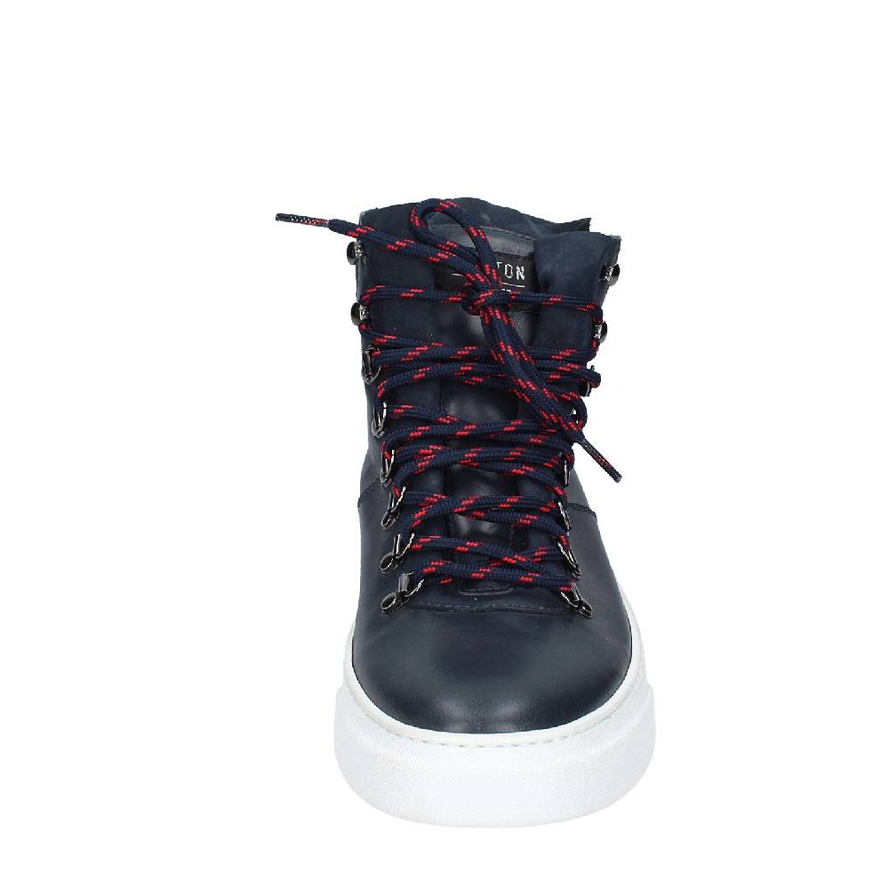scarpe uomo STOKTON stivaletti blu pelle EY845 Consegna Veloce
