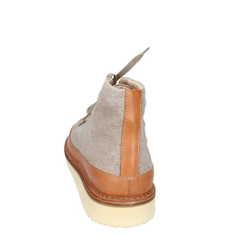 scarpe uomo ASTORFLEX stivaletti beige tessuto marrone pelle EY705 Promozione Limitata