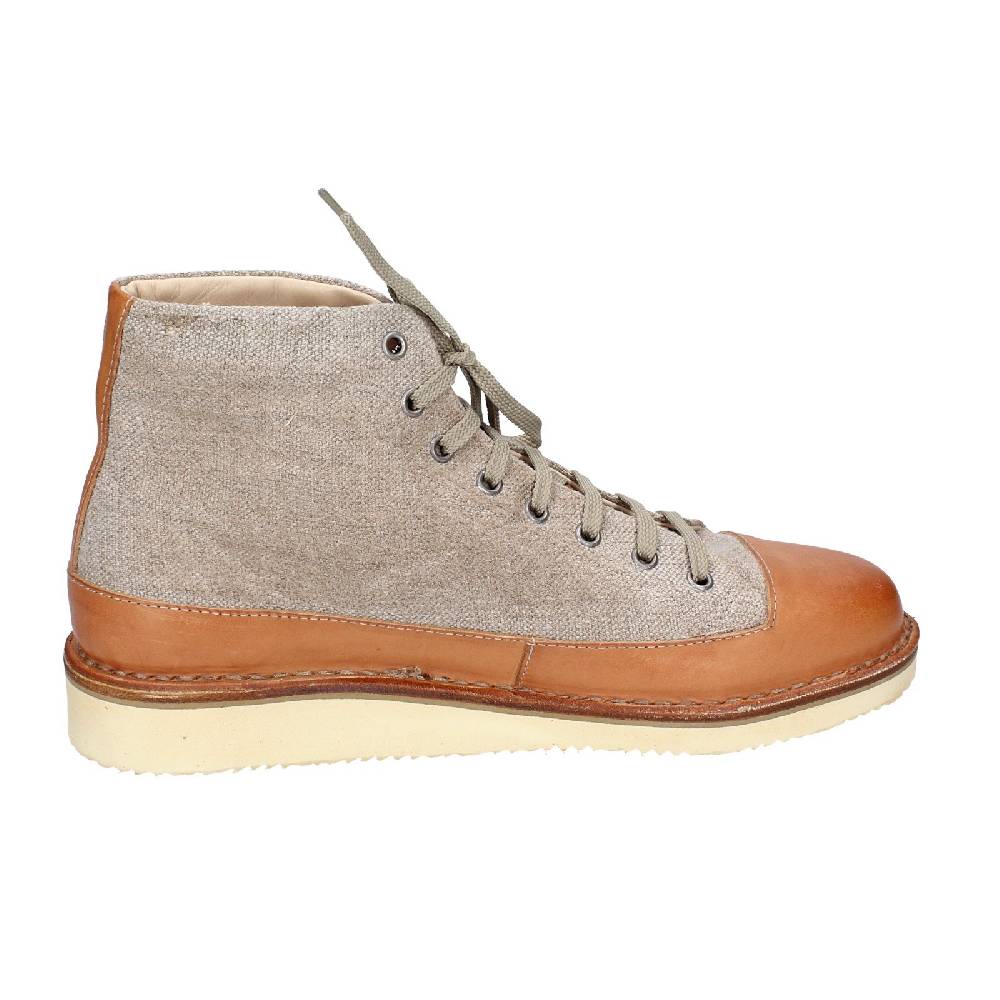 scarpe uomo ASTORFLEX stivaletti beige tessuto marrone pelle EY705 Promozione Limitata