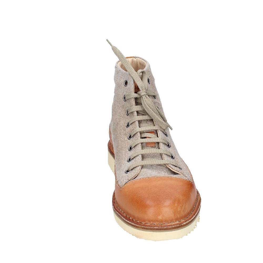scarpe uomo ASTORFLEX stivaletti beige tessuto marrone pelle EY705 Promozione Limitata