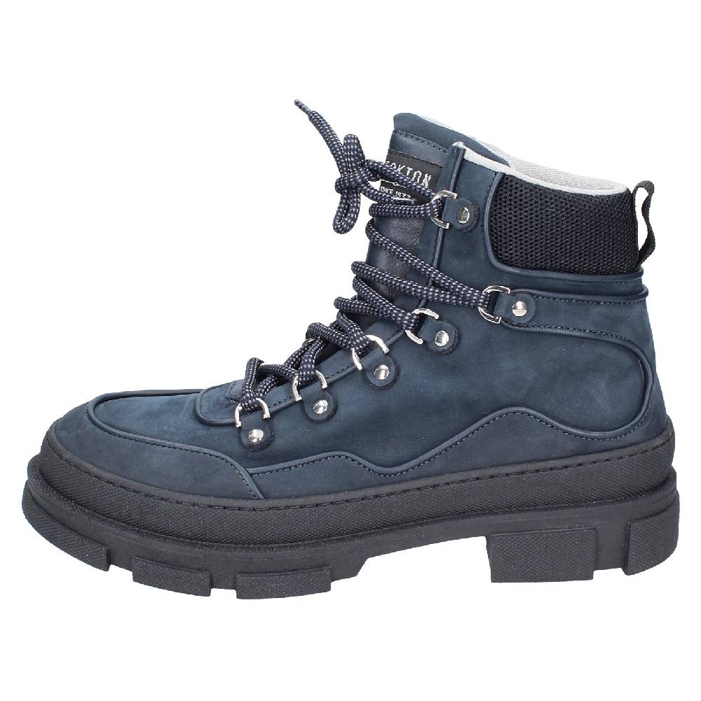 scarpe uomo STOKTON stivaletti blu pelle nabuk EY847 Novità