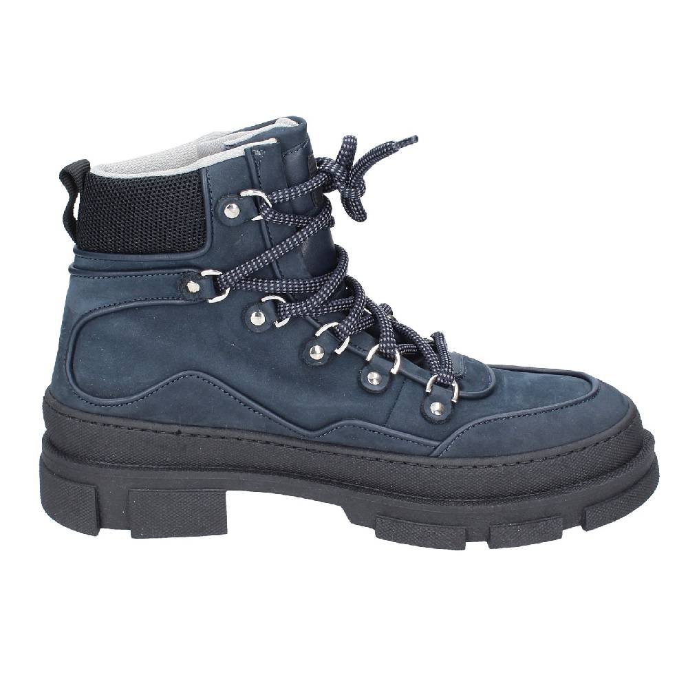 scarpe uomo STOKTON stivaletti blu pelle nabuk EY847 Novità