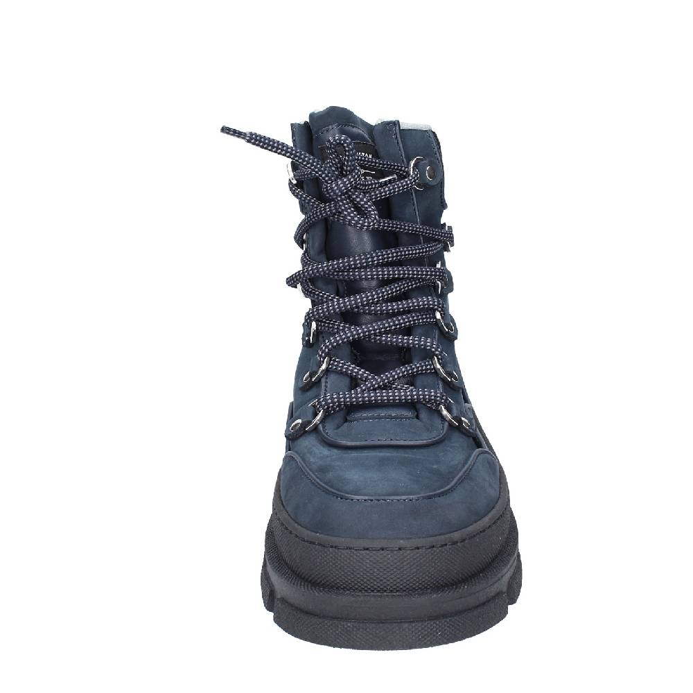 scarpe uomo STOKTON stivaletti blu pelle nabuk EY847 Novità