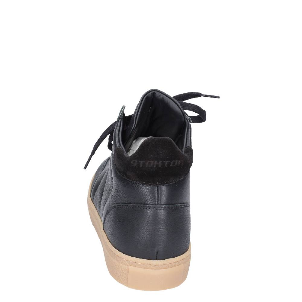 scarpe uomo STOKTON stivaletti nero pelle EY853 Presa