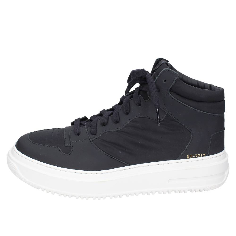 scarpe uomo STOKTON stivaletti nero tessuto gomma EY855 Offerta