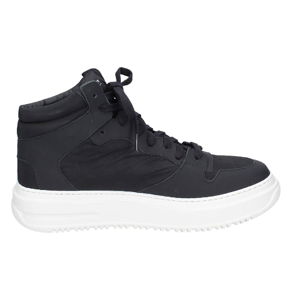 scarpe uomo STOKTON stivaletti nero tessuto gomma EY855 Offerta