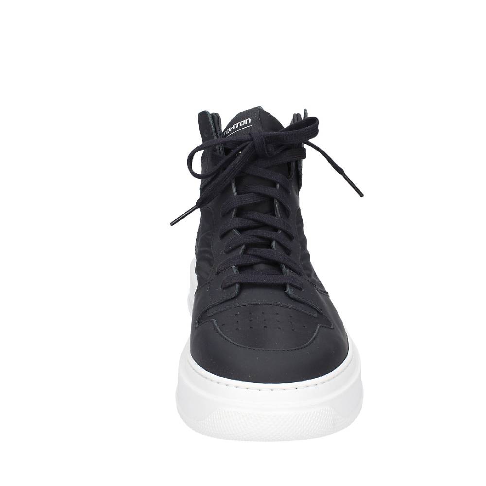scarpe uomo STOKTON stivaletti nero tessuto gomma EY855 Offerta