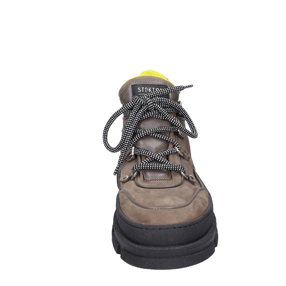 scarpe uomo STOKTON stivaletti beige pelle nabuk nero EX02 Economico