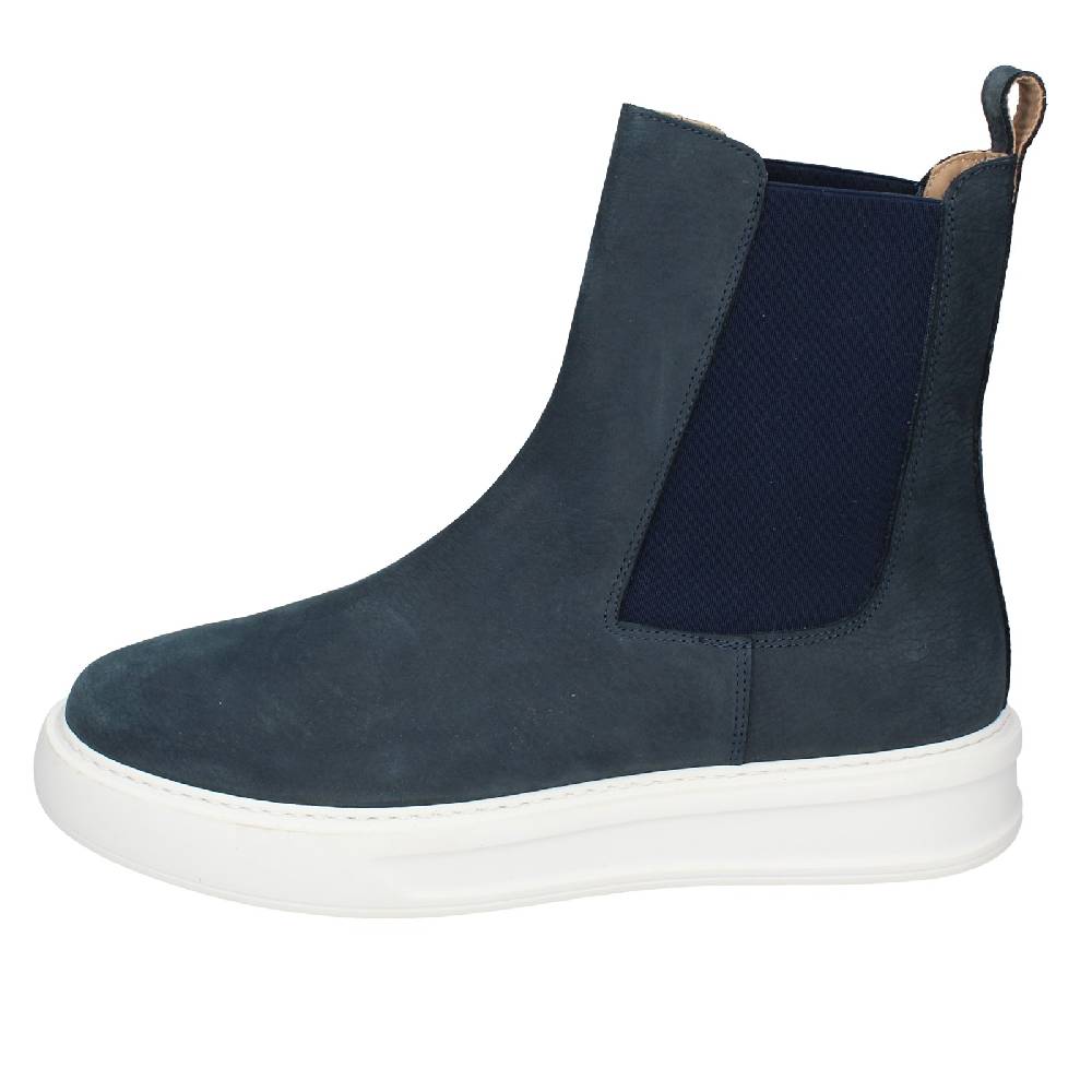 scarpe uomo STOKTON stivaletti blu pelle nabuk EX93 In Vendita