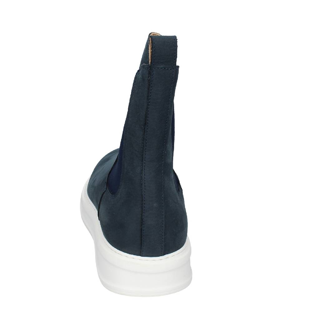 scarpe uomo STOKTON stivaletti blu pelle nabuk EX93 In Vendita