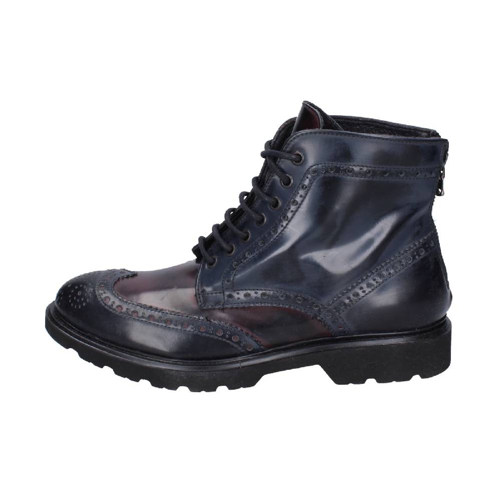 scarpe uomo EVEET stivaletti blu pelle sintetica bordeaux EZ141 Saldi